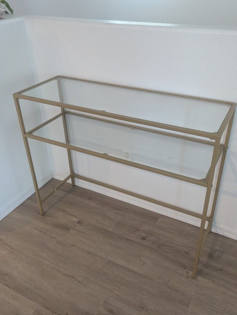 Gold Glass Console Table