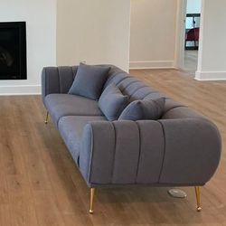 Beautiful Modern Gray Sofa - 90 inch