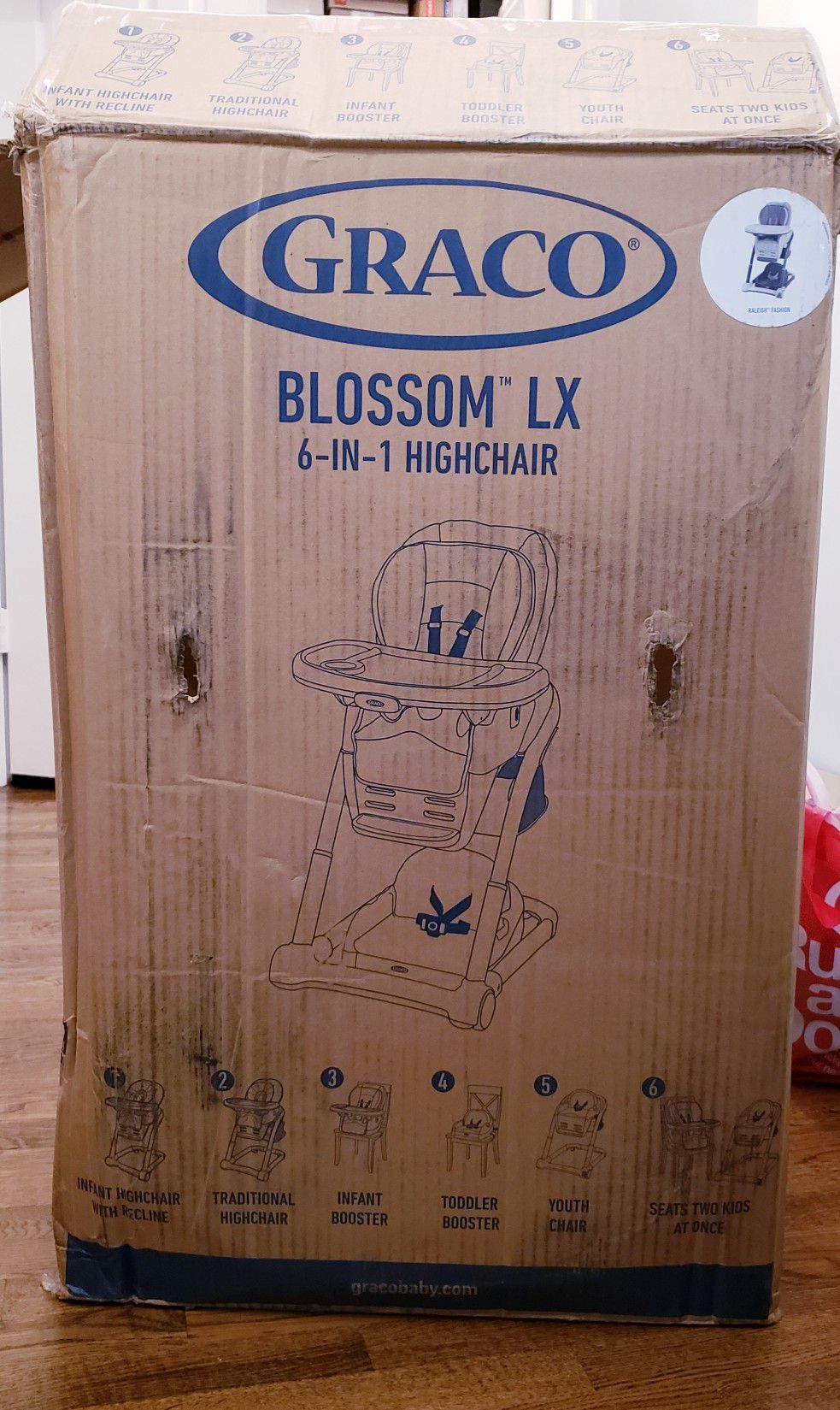 New Graco High Chair, Blossom 6 in 1 Convertible, Raleigh