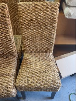 FREE: Set of 4 rSeagrass Dining Chairs (Project Piece / Needs Covers)