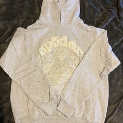 Gray Sp5der Hoodie Size L