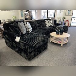 MIDNIGHT-MADNESS ONYX 3 PIECE DOUBLE CHAISE SECTIONAL