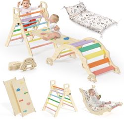 Pikler Triangle Set with Cushion, 8-in-1 