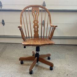 Rotating Height Adjustable Reclining Wooden Chair