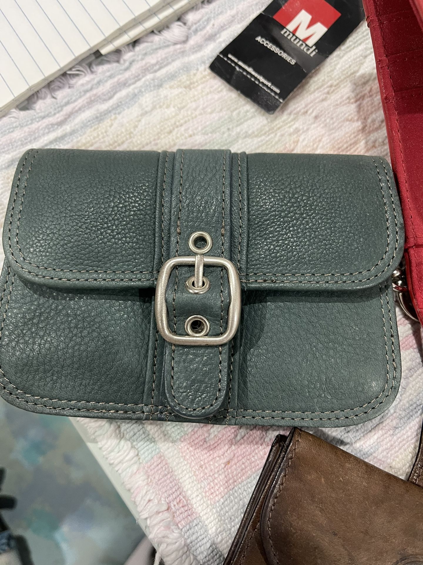 Green Leather Small Wallet