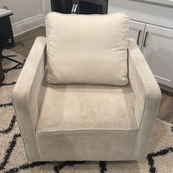 Swivel Accent Comfy Sofa Chair With gold stainless steel base