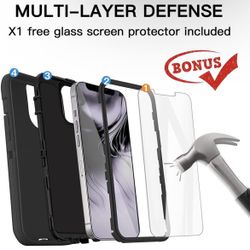 iPhone 13 Case + Glass Screen Protector