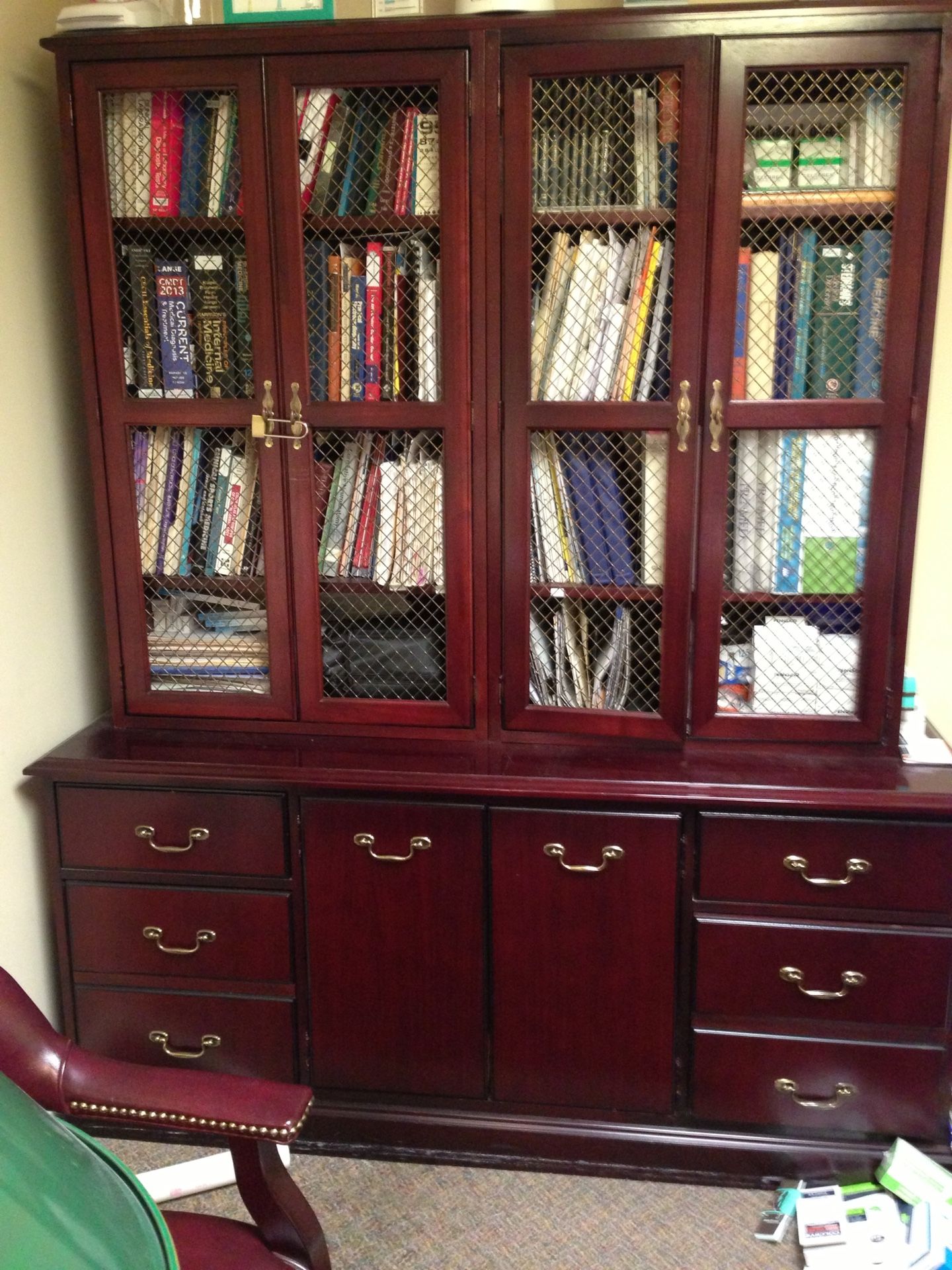 Executive Mahogany Credenza, Lateral File & Bookcase