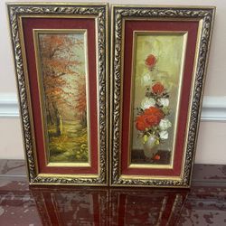 Vintage Set Of2 Home Hung Wall 