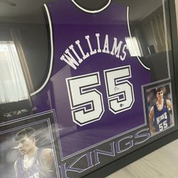 Jason Williams Custom Framed Signed Jersey (Beckettw) Authentication sticker