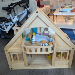 Plantoys Wooden Dollhouse And Furniture