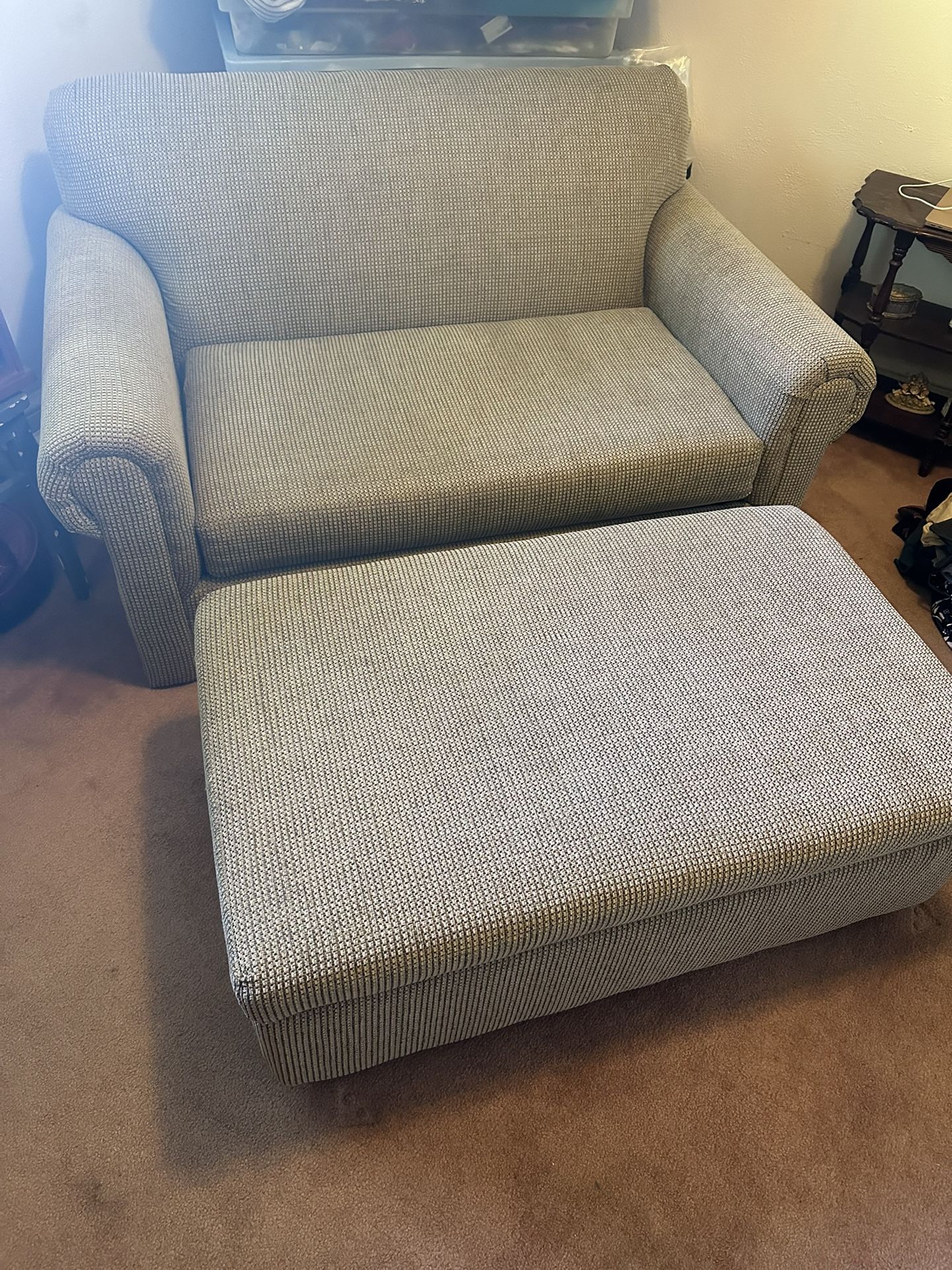 Loveseat Sleeper Sofa and Ottoman