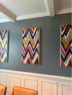 3 chevron pattern artwork pieces