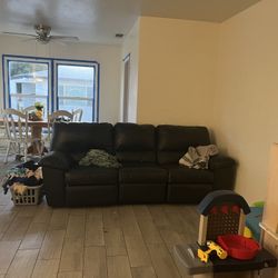 Black Leather Sofa Recliner 