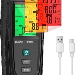 ERICKHILL 3 in 1 EMF Detector, Electromagnetic Field Radiation Detector for EF, RF, MF, WiFi,5G Signal,Triple Alarm Modes, Type-C Charging, EMF Meter 