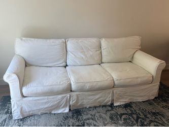 Cream Slipcover Down Feather Couch from Sofa U Love