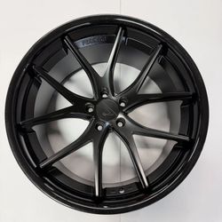 20" Ferrada FR2 20x10.5 5x112 +25 Matte Black W/ Gloss Black Lip