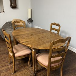 Wood Table With Chairs