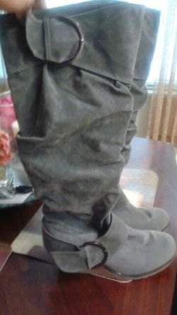 Gray suede boots size 10