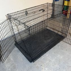 Extra-Large Double Door Dog Crate  W/ Tray