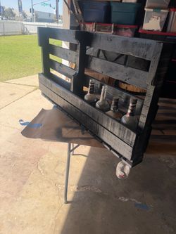 Black rustic wine rack