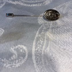 .925 Sterling Silver Stick Pin Floral Repousse 2.5" Vintage Hat Shawl