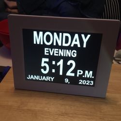 huge white frame calandar clock