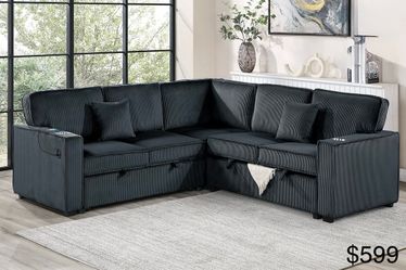 Sectional sleeper with storage