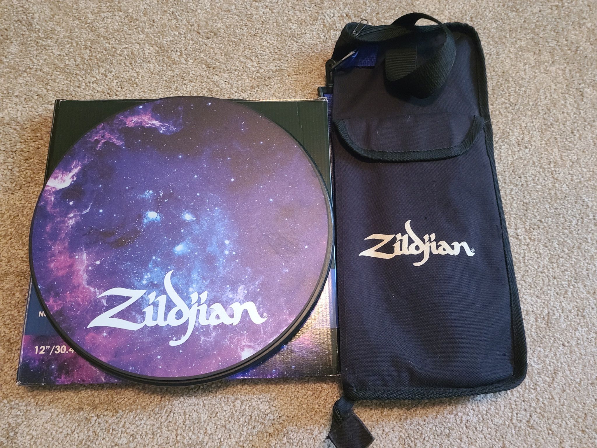 Zildjian Galaxy 12" Practice Pad + Drumstick Bag