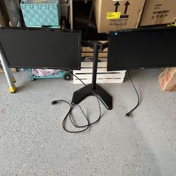 Two computer Monitors And Stand