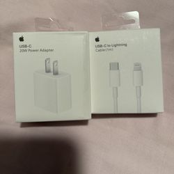 Apple 20watts Fast Charger USB-C Adapter and Charging Cable