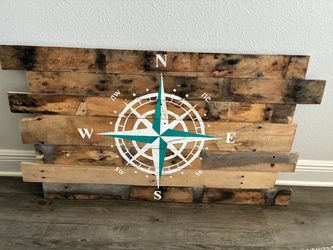 Wood Compass Painting Wall Decor