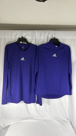 Mens XL Adidas Long Sleeve purple Athletic Shirts – Set of 2