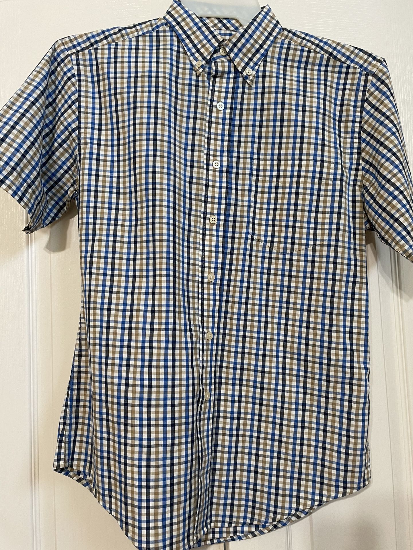 Brand New Ge Ss Plaid Woven Shirt. Size S/ch 34-36