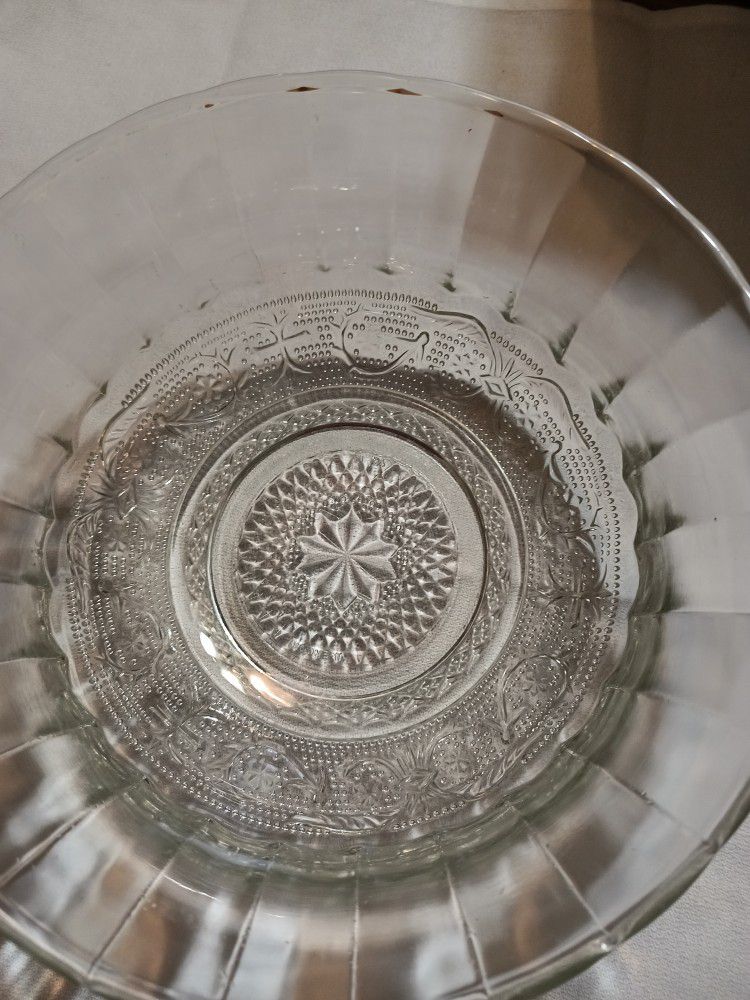 Vintage Firna Faceted Hobnail Designed Glass  Bowl
