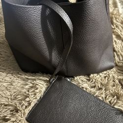 Zara  Brown leather Bag W/ Coin Purse Hobo Style 
