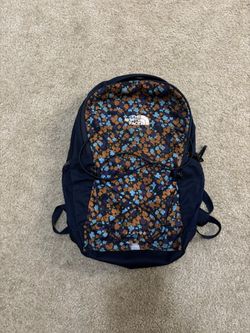 TNF/The North Face floral blue backpack