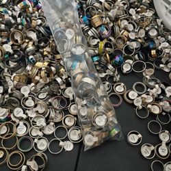 100 + Per Bag Of Stainless Steel Unisex Rings Mixed Sizes