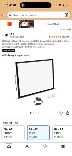 HSK A2 LED Artist tracing Light Box Copy Table, Adjustable High Brightness Light Pad for Tatto Drawing, Sketching, Animation,Diamond Painting Accessor