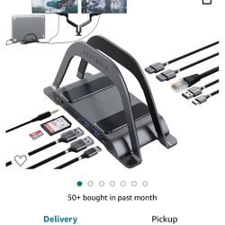 Windows Laptop Docking Station Dual Monitor - 10 Ports with 2X HDMI, 2X USB 3.0, 1x USB-C (100W PD), and Ethernet Ports