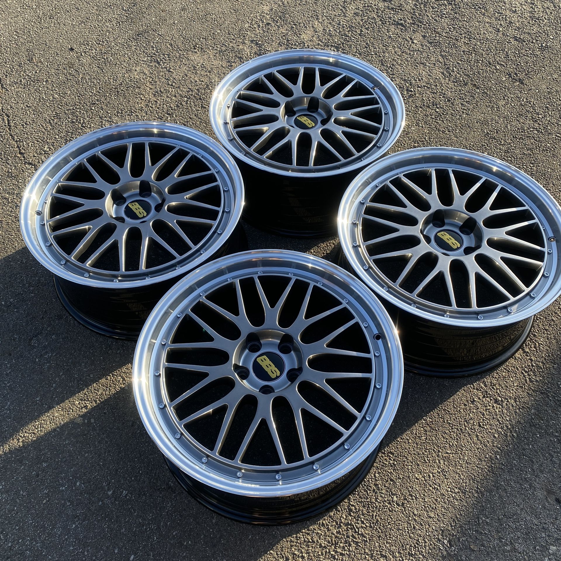 BBS LM Rims  Style Black Wheels 19in 8.5J +38 (5X112)