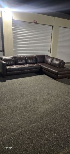 💯 ITAISOFA Brown Leather Tufted Sectional Sofa with Chaise (DELIVER OPTION)