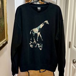 Men LRG Lifted Research Group Camo Giraffe Logo Crew Neck Sweatshirt Pullover XL