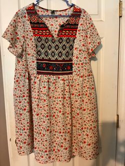 Floral Boho Short Sleeve Dress