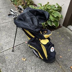 Steelers Golf Bag, Assorted Clubs 