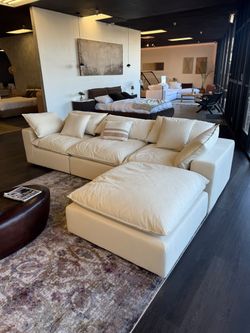 CB2 Style Sectional | Modular Sofa | Denim Performance Fabric | 4-Piece