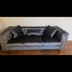 Grey Suede Couch