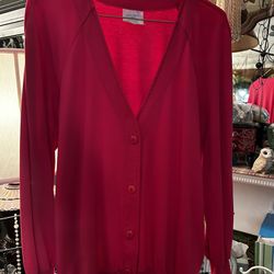 Ladies Medium Weekenders Button Front Cardigan With Side Pocket