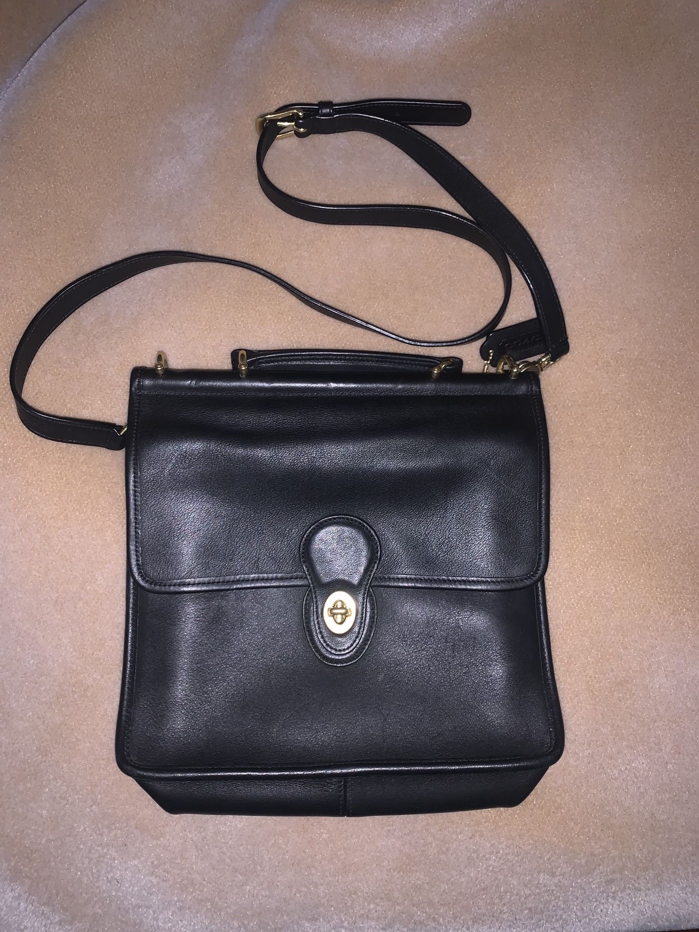 Authentic Vintage Coach Original Black Willis Top Handle Satchel