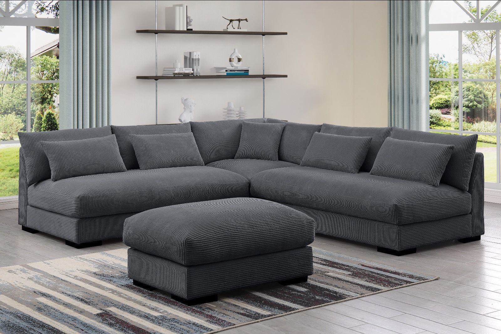New! Sectional Sofa, Sectionals, Sofa, Couch, Large Sectional, Sofa, Grey Sofa, Beige Sectional, Corduroy Couch, Sectionals 